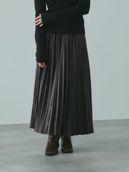 レザーライクジョーゼットプリーツスカート≪手洗い可能≫