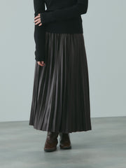 レザーライクジョーゼットプリーツスカート≪手洗い可能≫