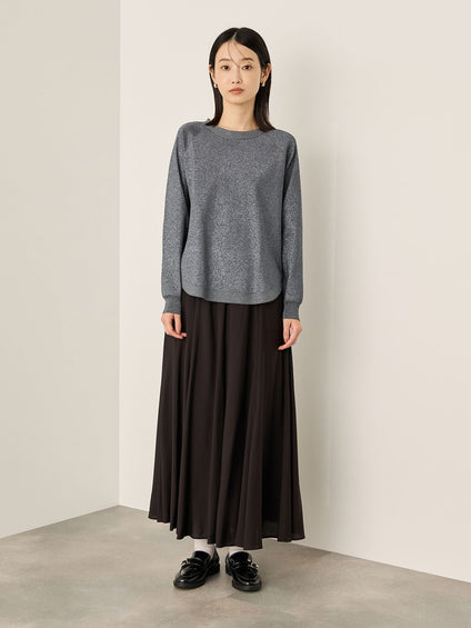 エアリーグリッターラウンドヘムニット≪手洗い可能≫