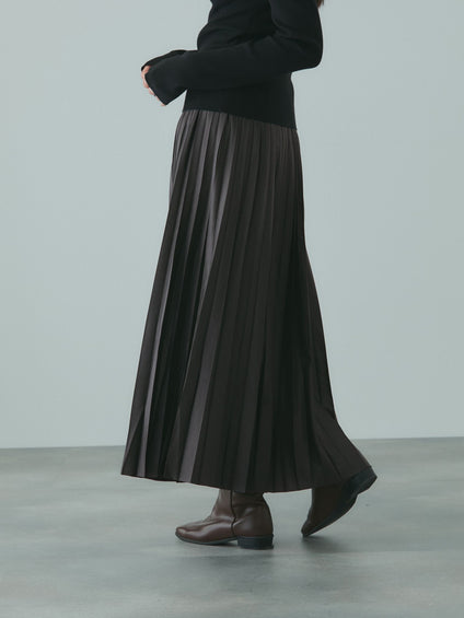 レザーライクジョーゼットプリーツスカート≪手洗い可能≫