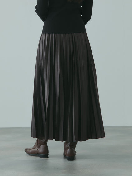 レザーライクジョーゼットプリーツスカート≪手洗い可能≫