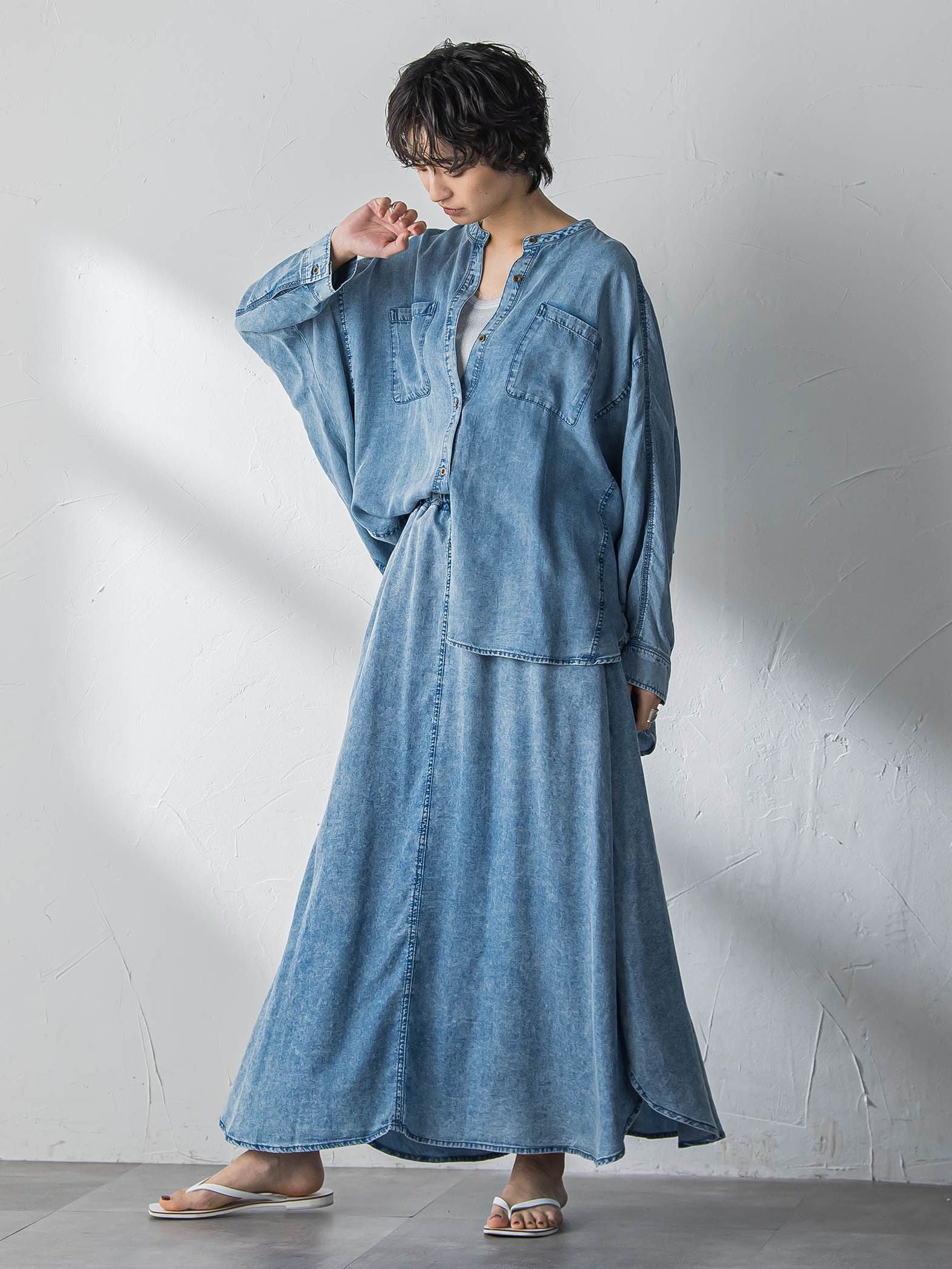 ゆれるデニムサークルスカート