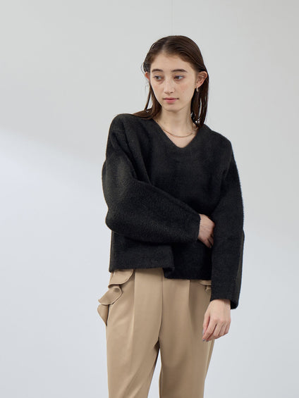 フェレットタッチWフェイスボクシーニット≪手洗い可能≫