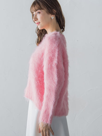 FLUFFYふわふわシャギーボートネックプルオーバー ≪手洗い可能≫