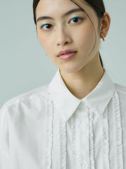 オックスミニフリルシャツ≪手洗い可能≫