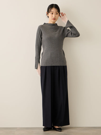 ウールライクストレッチ2タックパンツ≪手洗い可能≫
