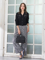 ツイードラメワイドパンツ