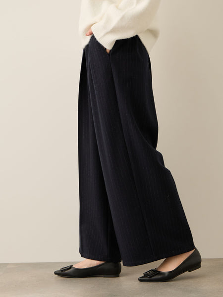 ウールライクストレッチ2タックパンツ≪手洗い可能≫