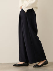 ウールライクストレッチ2タックパンツ≪手洗い可能≫