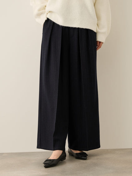 ウールライクストレッチ2タックパンツ≪手洗い可能≫