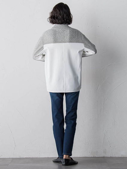 【大きいサイズ】ハミルトンケーブル切り替えニット