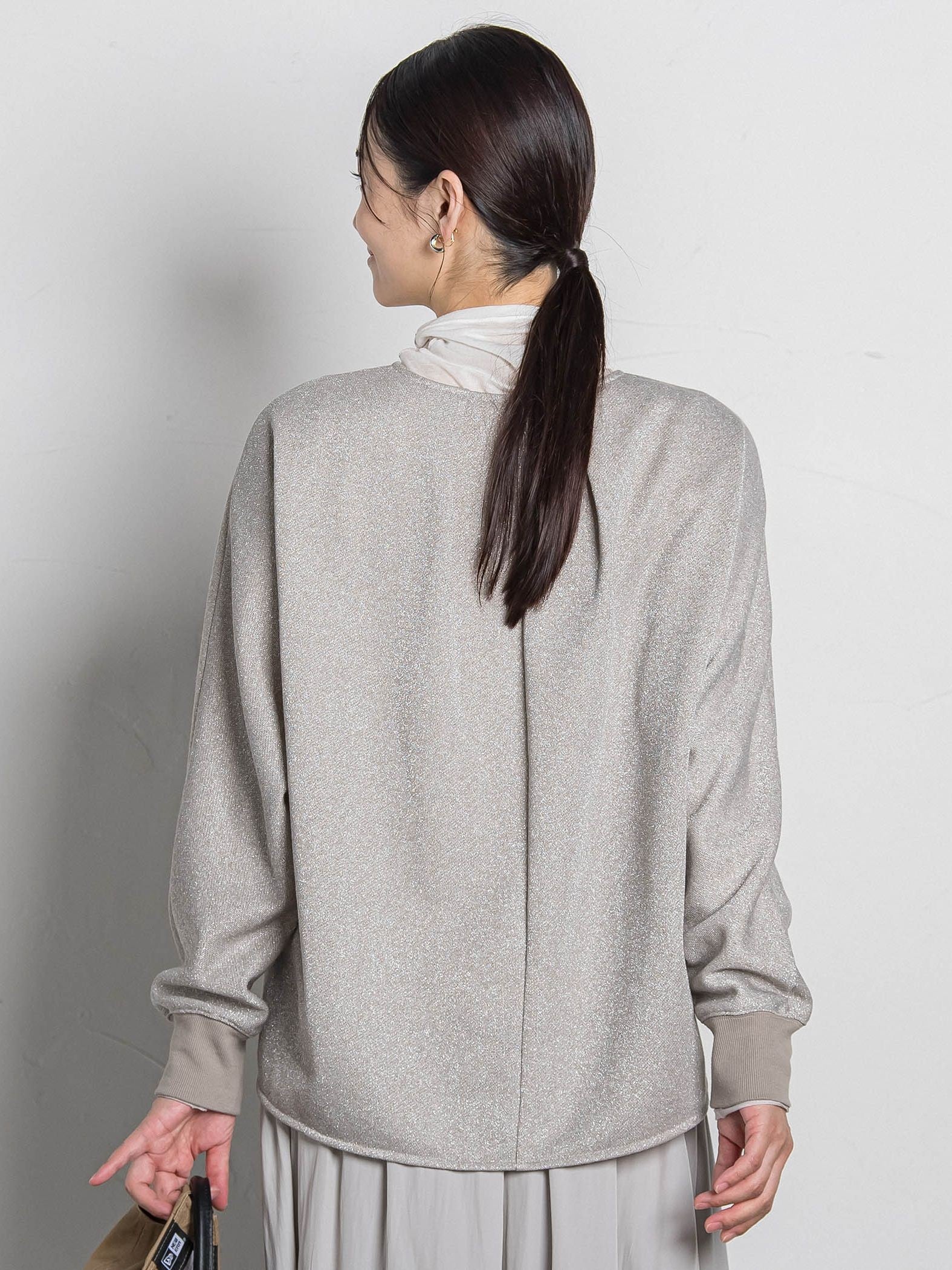 ラメ裏毛カットソー