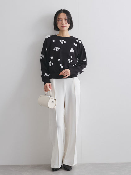 ポンチサイドスリットワイドパンツ≪セットアップ対応/手洗い可能≫