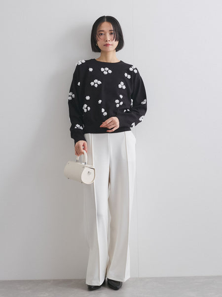 ポンチサイドスリットワイドパンツ≪セットアップ対応/手洗い可能≫