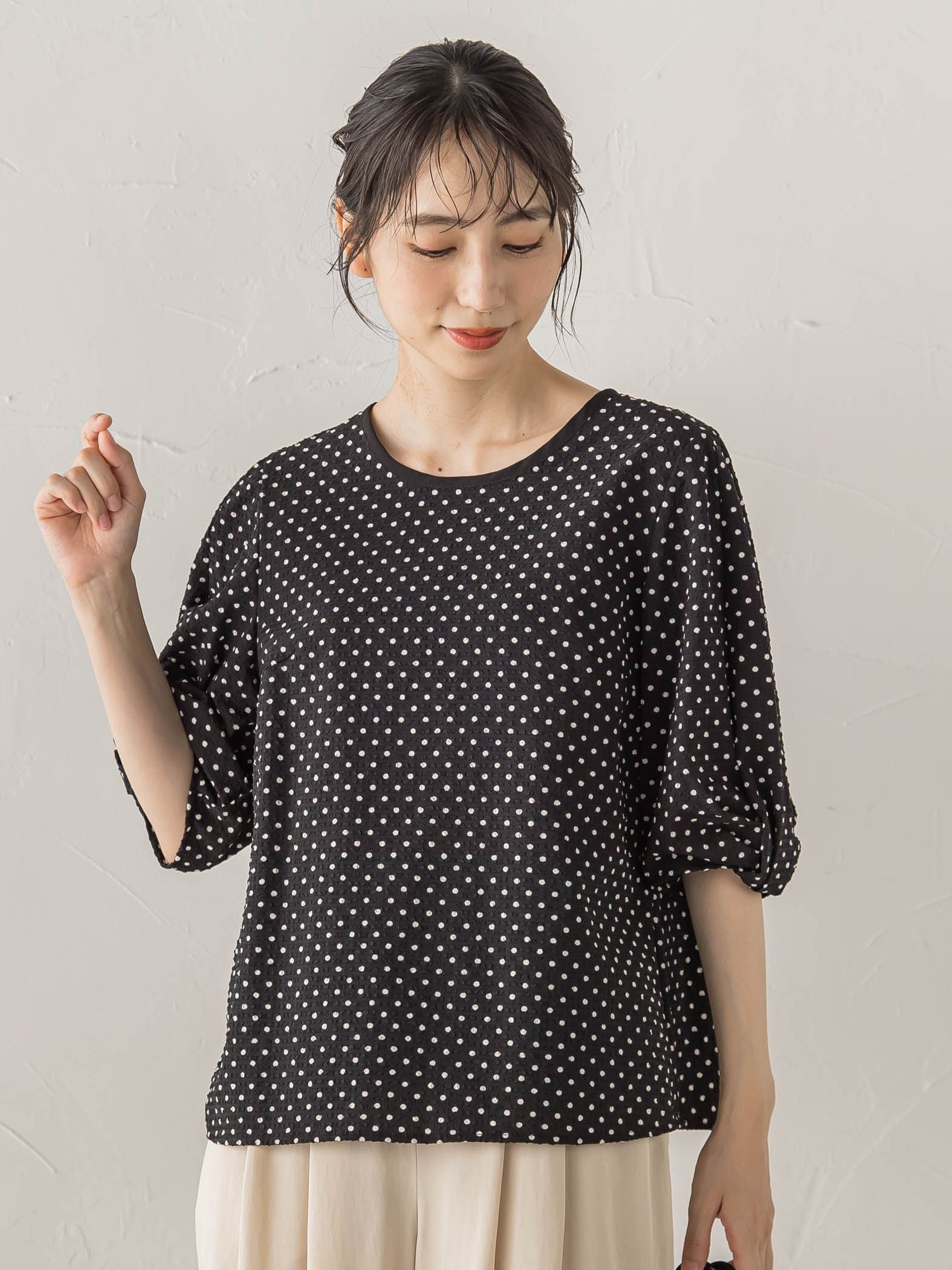 【WEB限定】サッカードットブラウス