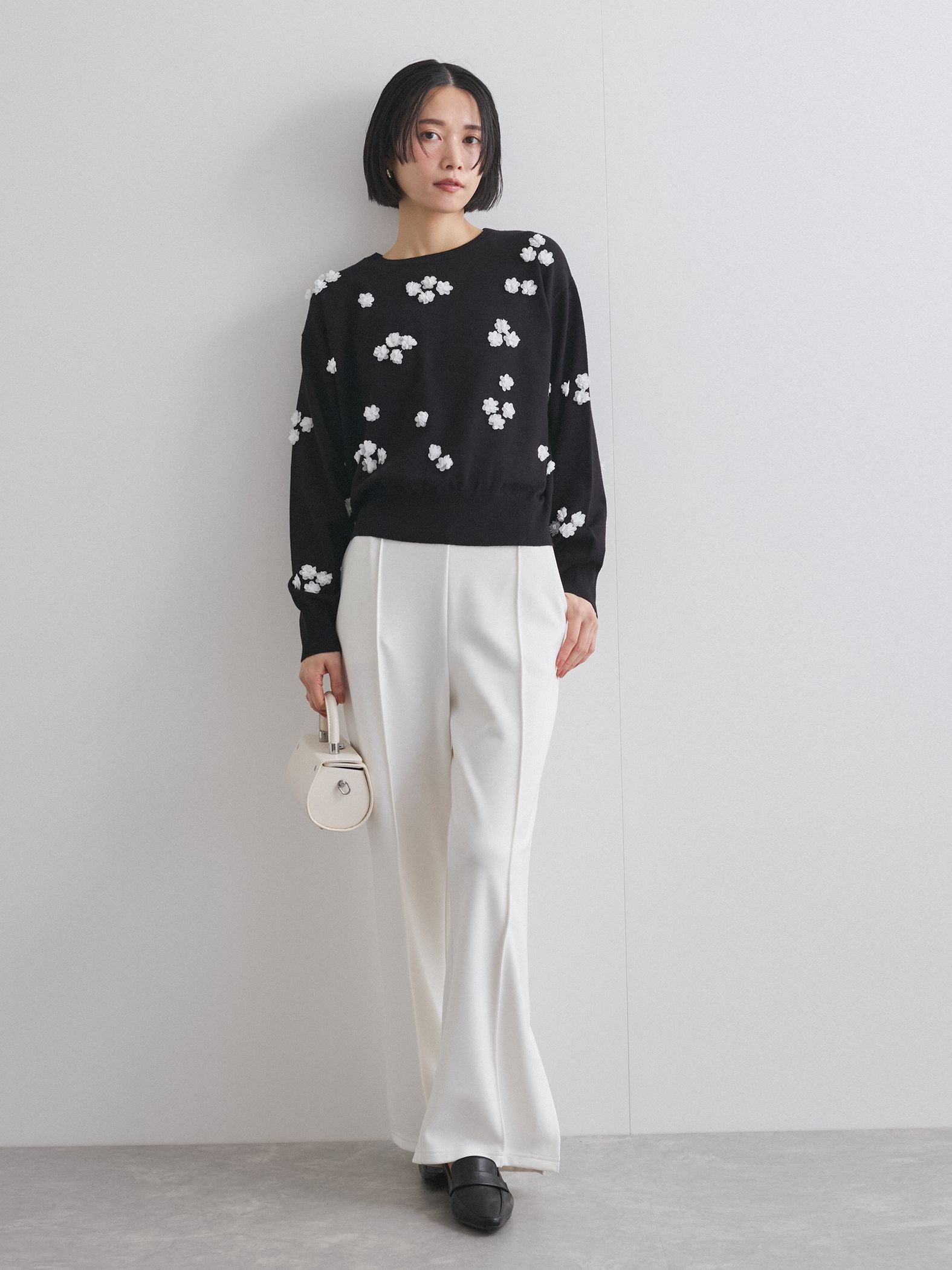 ポンチサイドスリットワイドパンツ≪セットアップ対応/手洗い可能≫