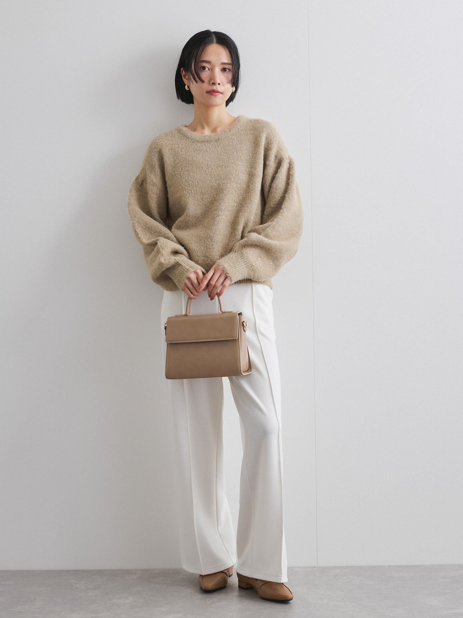 ポンチサイドスリットワイドパンツ≪セットアップ対応/手洗い可能≫