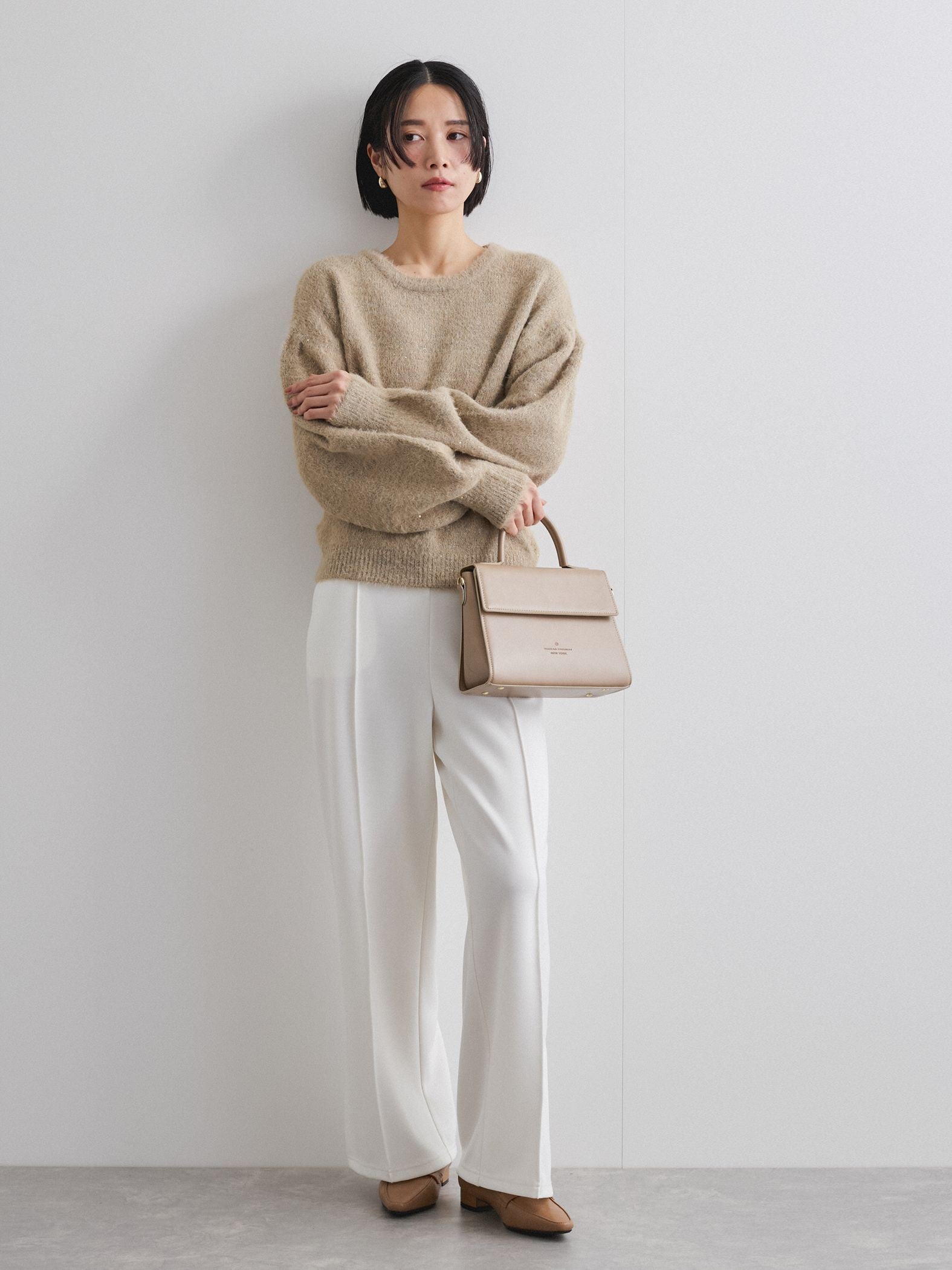 ポンチサイドスリットワイドパンツ≪セットアップ対応/手洗い可能≫