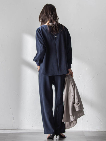 【一瞬で楽とキレイを叶える】タンブラーオックスギャザー袖ブラウス≪手洗い可能≫