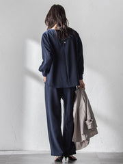 【一瞬で楽とキレイを叶える】タンブラーオックスギャザー袖ブラウス≪手洗い可能≫