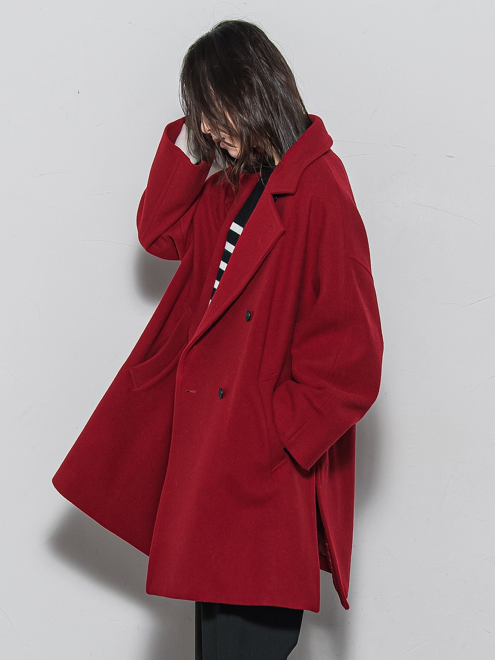 ラムウールダブルカラーコート