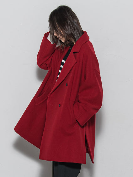 ラムウールダブルカラーコート