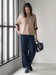 【skinea】≪着るスキンケア≫ドルマンスリーブ五分袖ニット