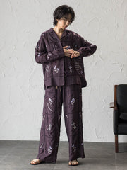 【40周年限定】パッチワーク刺繍オープンカラーシャツ