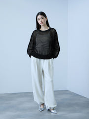 クルーネックワイドプルオーバー