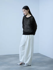 クルーネックワイドプルオーバー