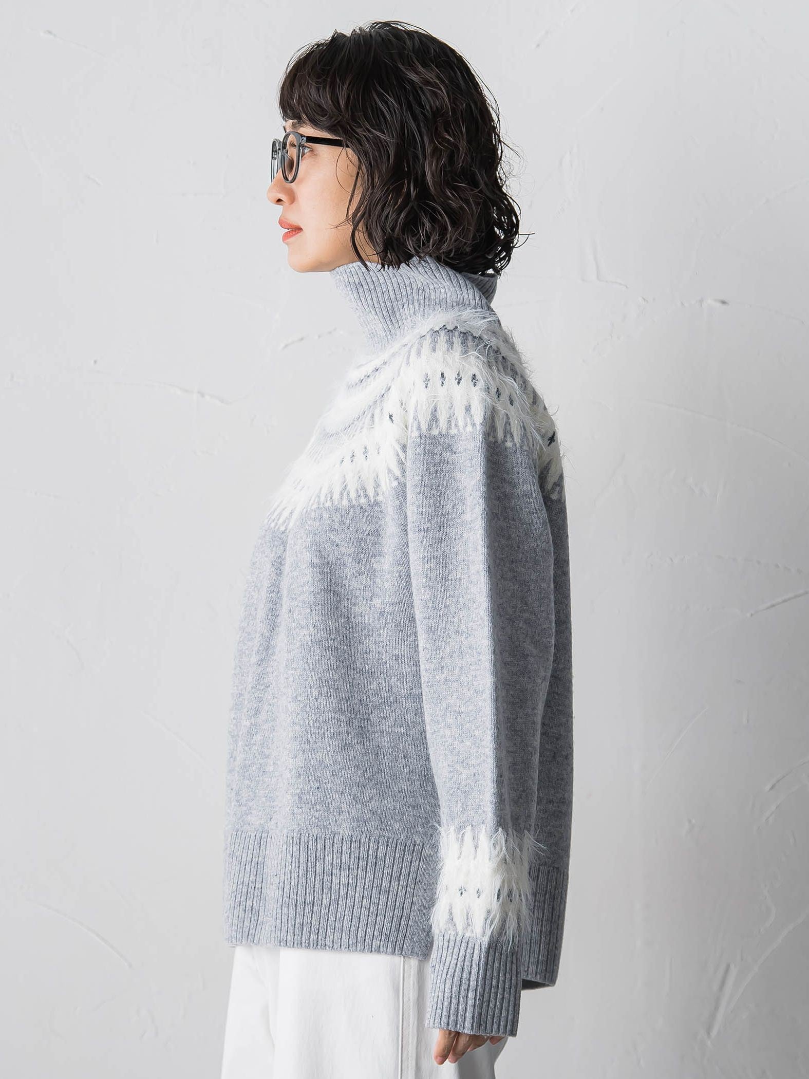 【大きいサイズ】フェアアイル柄ニット