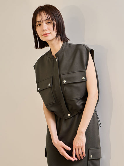 【SET】ダンボールニットベスト×スカート2ピース