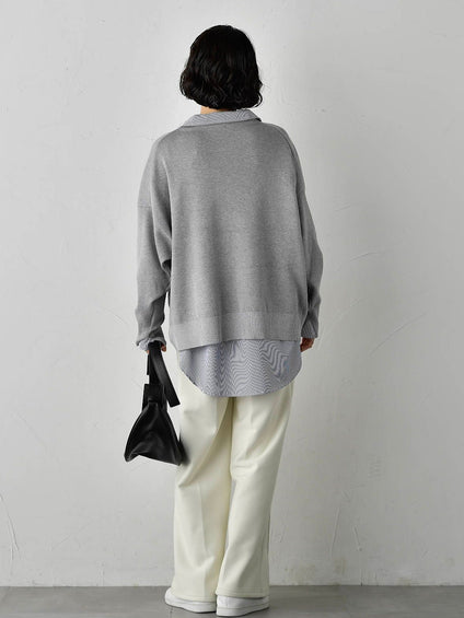 【WEB限定】”3コーデが叶う2点セット”ニット×シャツ≪手洗い可能≫