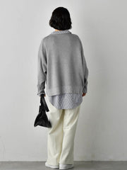 【WEB限定】”3コーデが叶う2点セット”ニット×シャツ≪手洗い可能≫