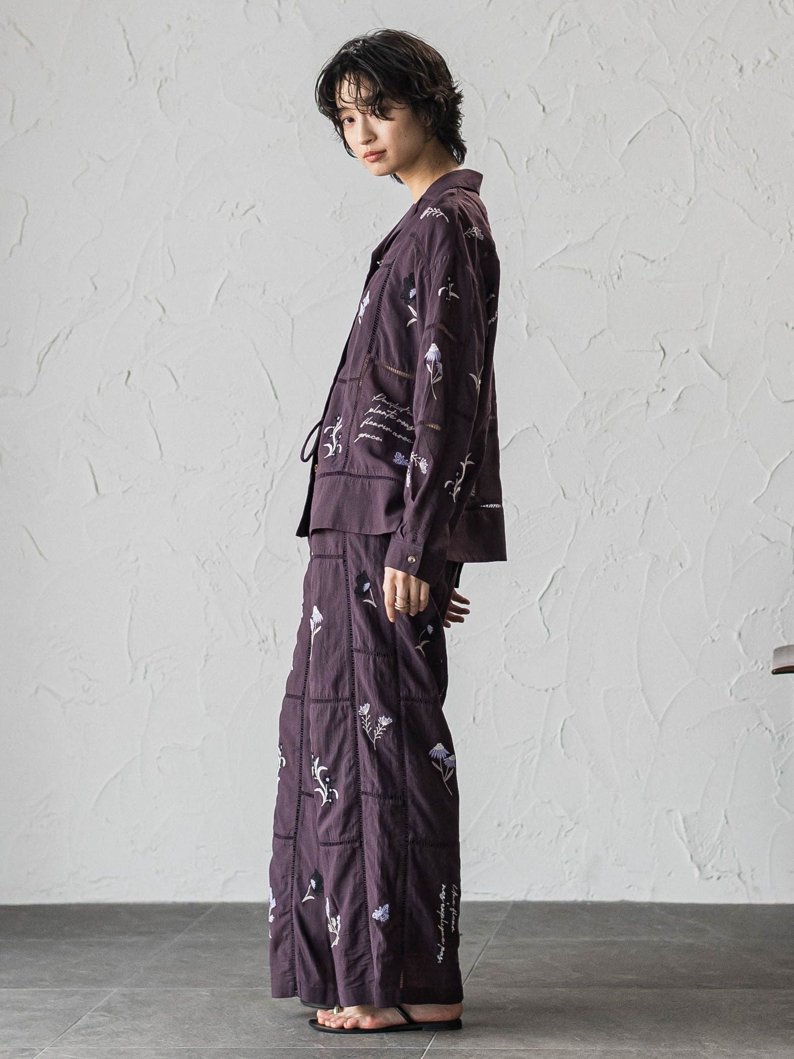 【40周年限定】パッチワーク刺繍オープンカラーシャツ