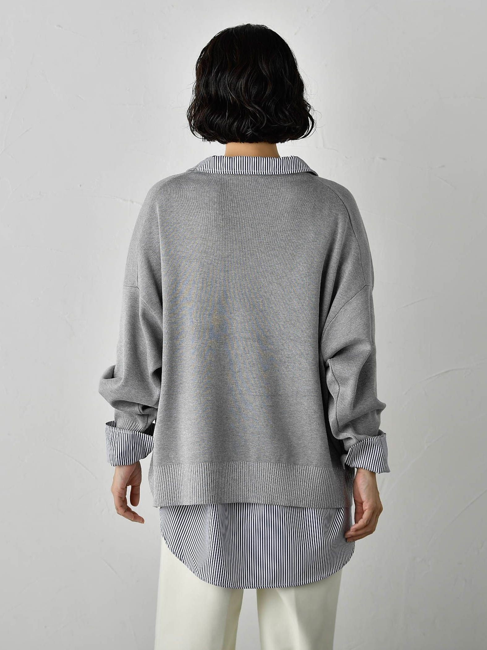 【WEB限定】”3コーデが叶う2点セット”ニット×シャツ≪手洗い可能≫