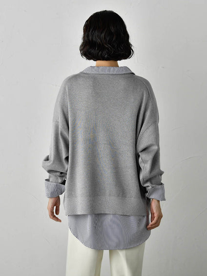 【WEB限定】”3コーデが叶う2点セット”ニット×シャツ≪手洗い可能≫