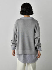 【WEB限定】”3コーデが叶う2点セット”ニット×シャツ≪手洗い可能≫