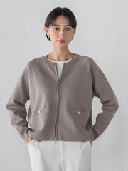 スポンジヤーンニットブルゾン
