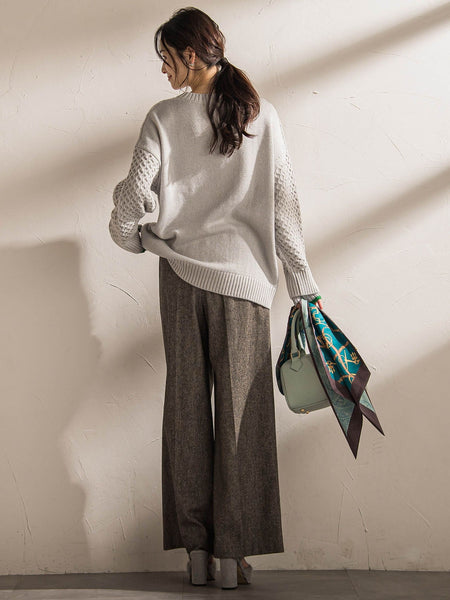 ツイルツイードワイドパンツ