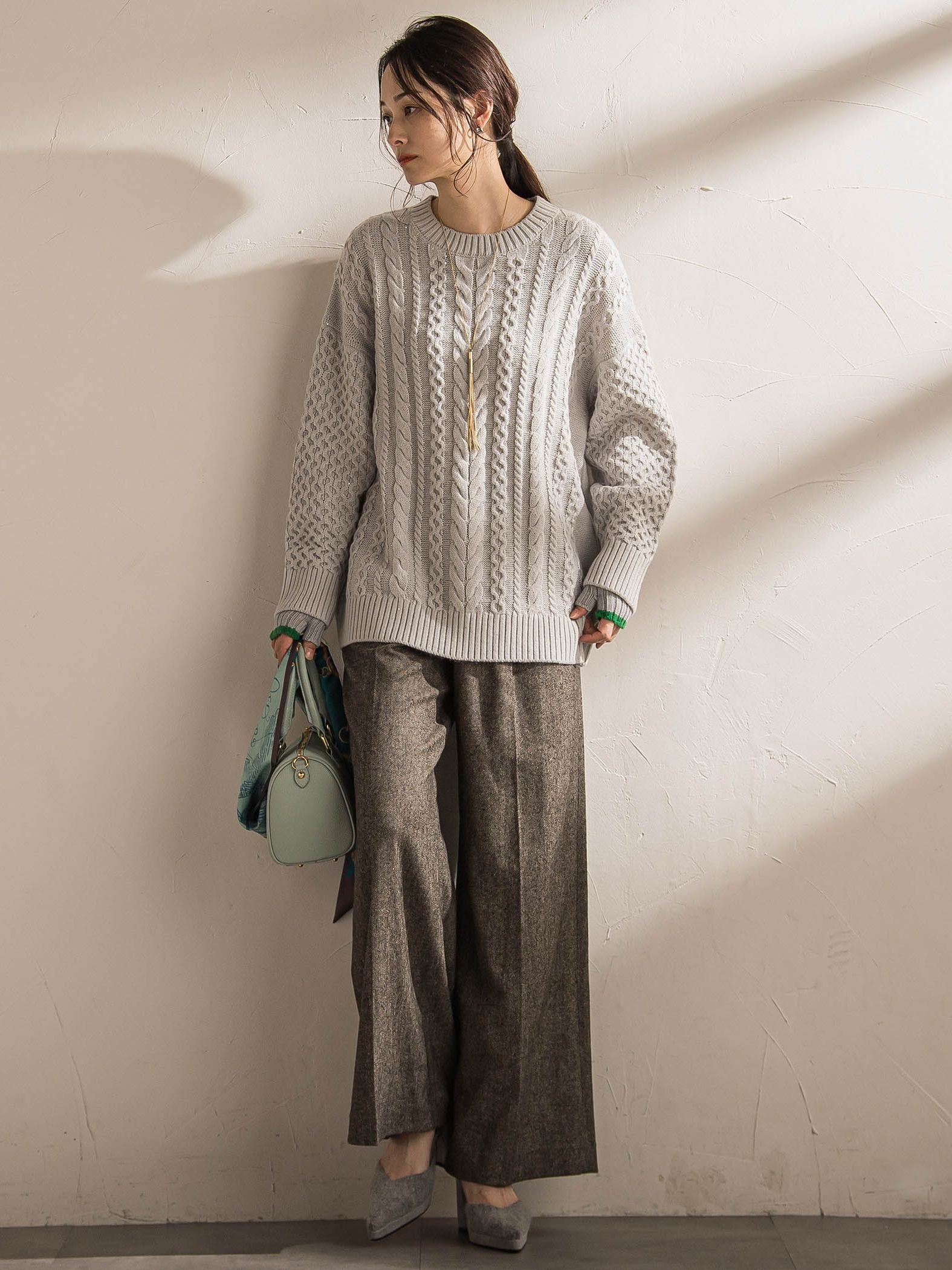 ツイルツイードワイドパンツ