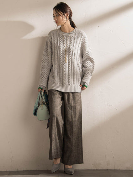 ツイルツイードワイドパンツ