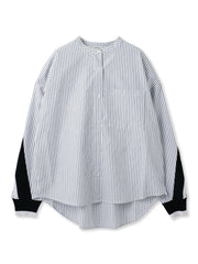 バックヨークラインバンドカラーブラウス≪手洗い可能≫
