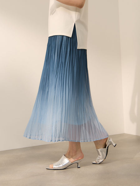 シフォングラデーションプリーツスカート