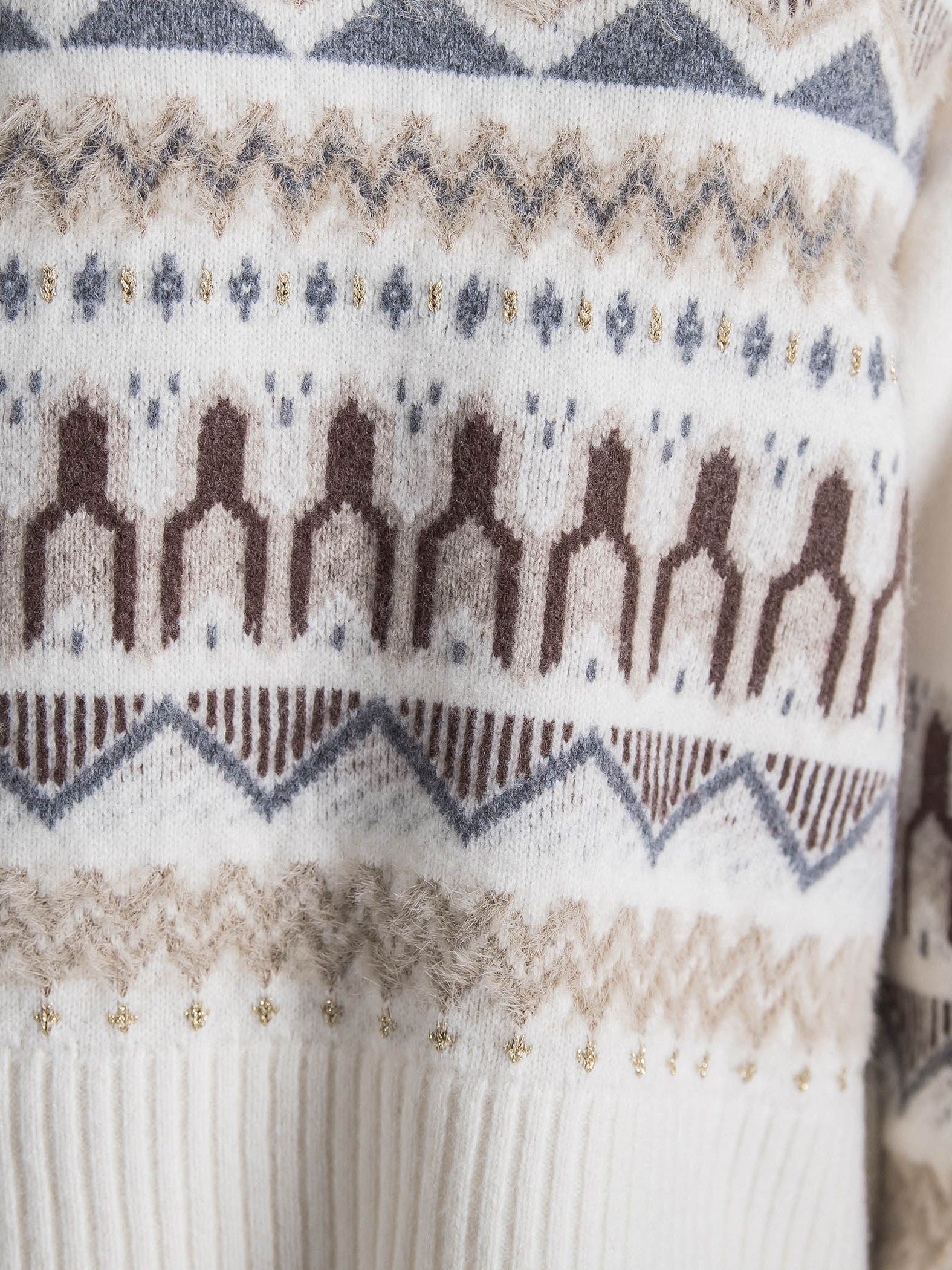 ノルディック柄ニット≪洗える≫