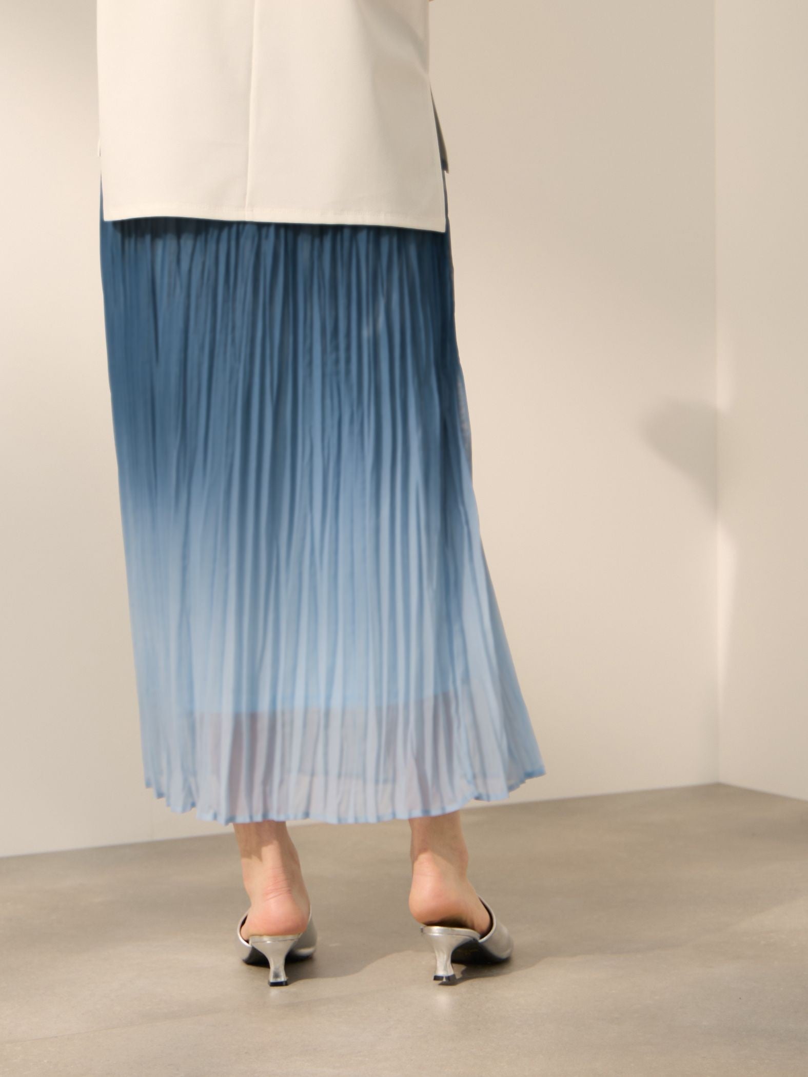 シフォングラデーションプリーツスカート