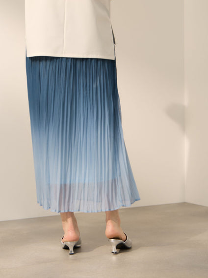 シフォングラデーションプリーツスカート