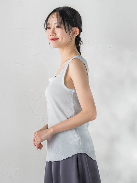 リブスクエアタンクトップ