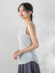 リブスクエアタンクトップ