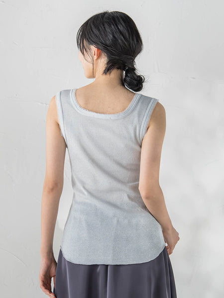 リブスクエアタンクトップ